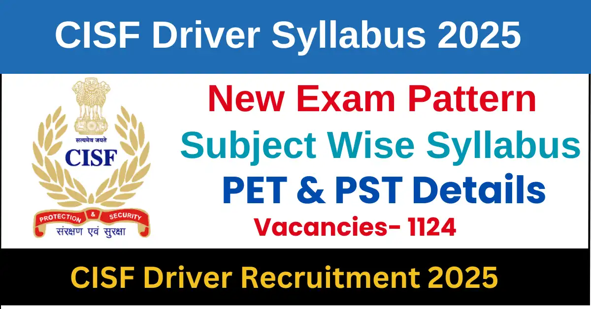 CISF Driver Syllabus 2025