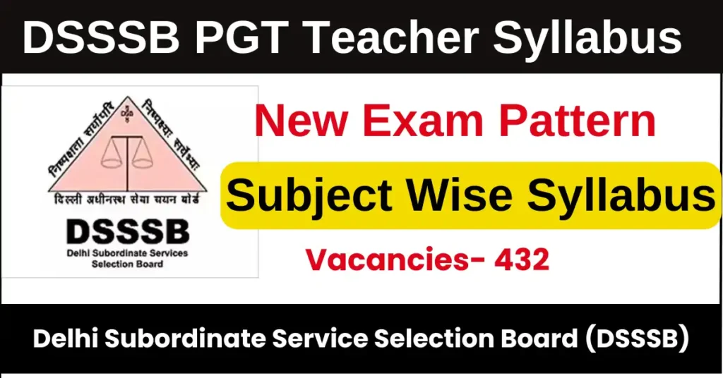 DSSSB PGT Teacher Syllabus