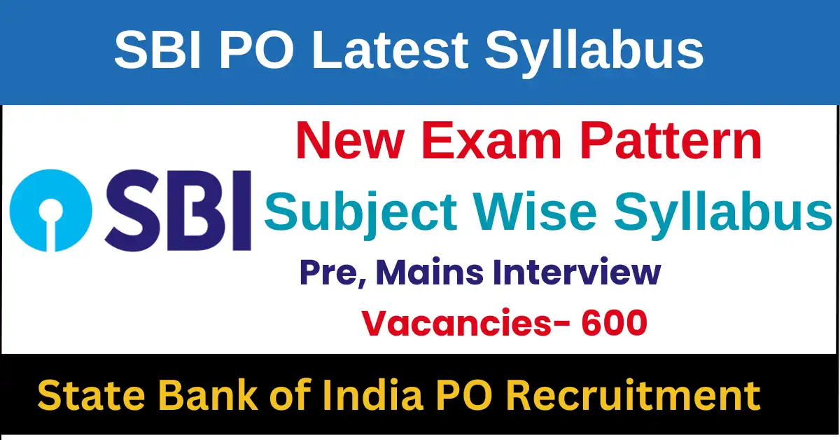 SBI PO Syllabus 2025