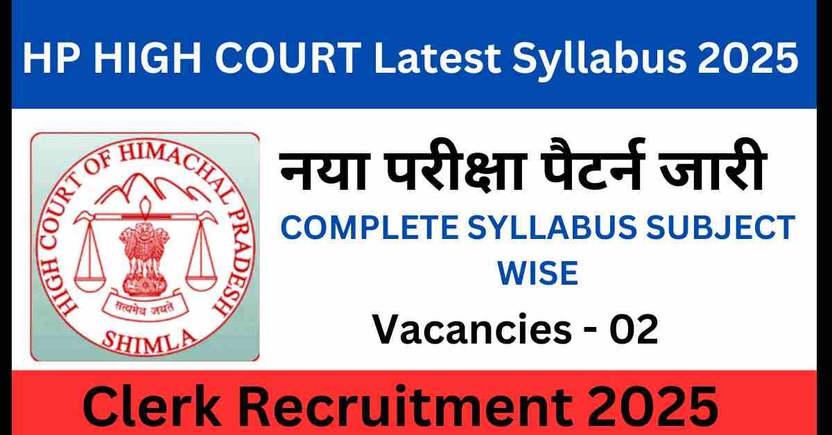 HP High Court Clerk Syllabus 2025