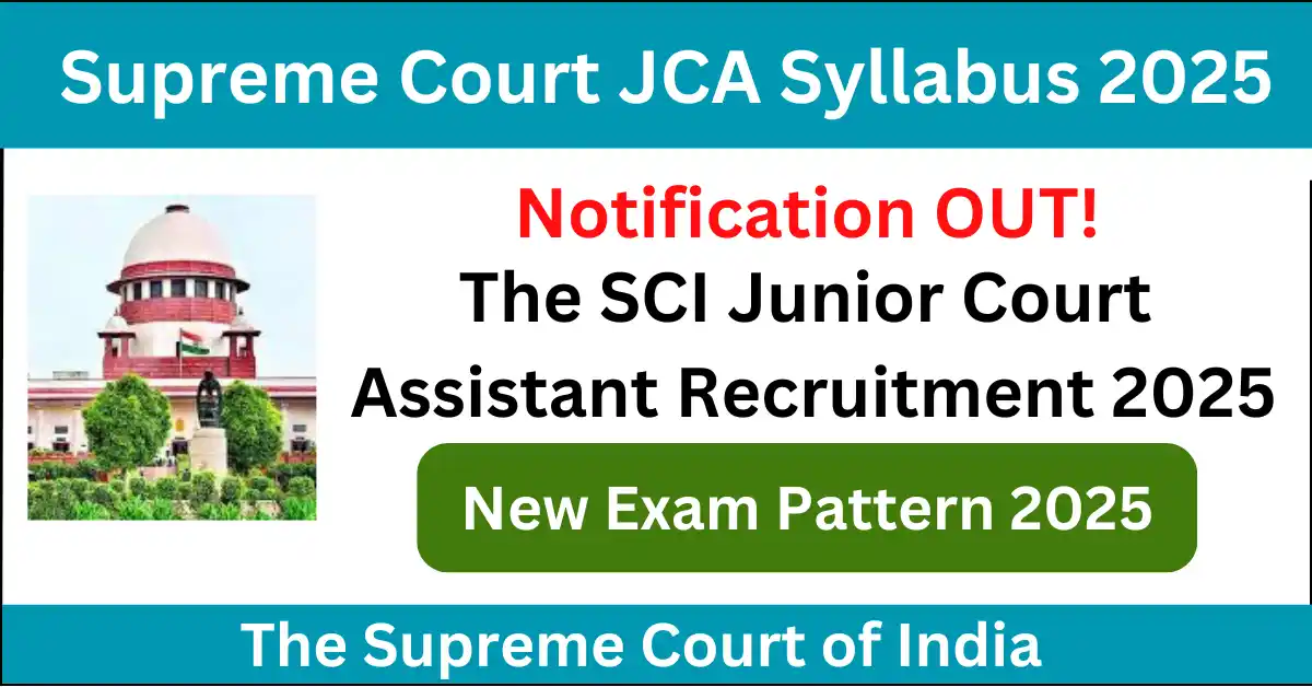 SCI Junior Court Assistant Syllabus 2025