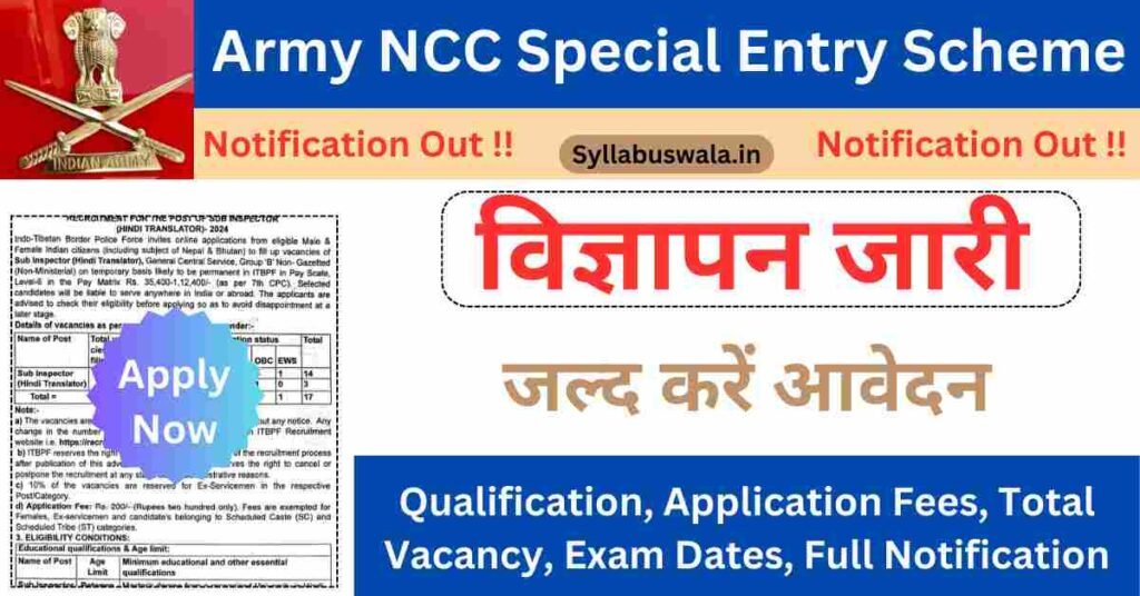 Army NCC Special Entry Scheme 2025