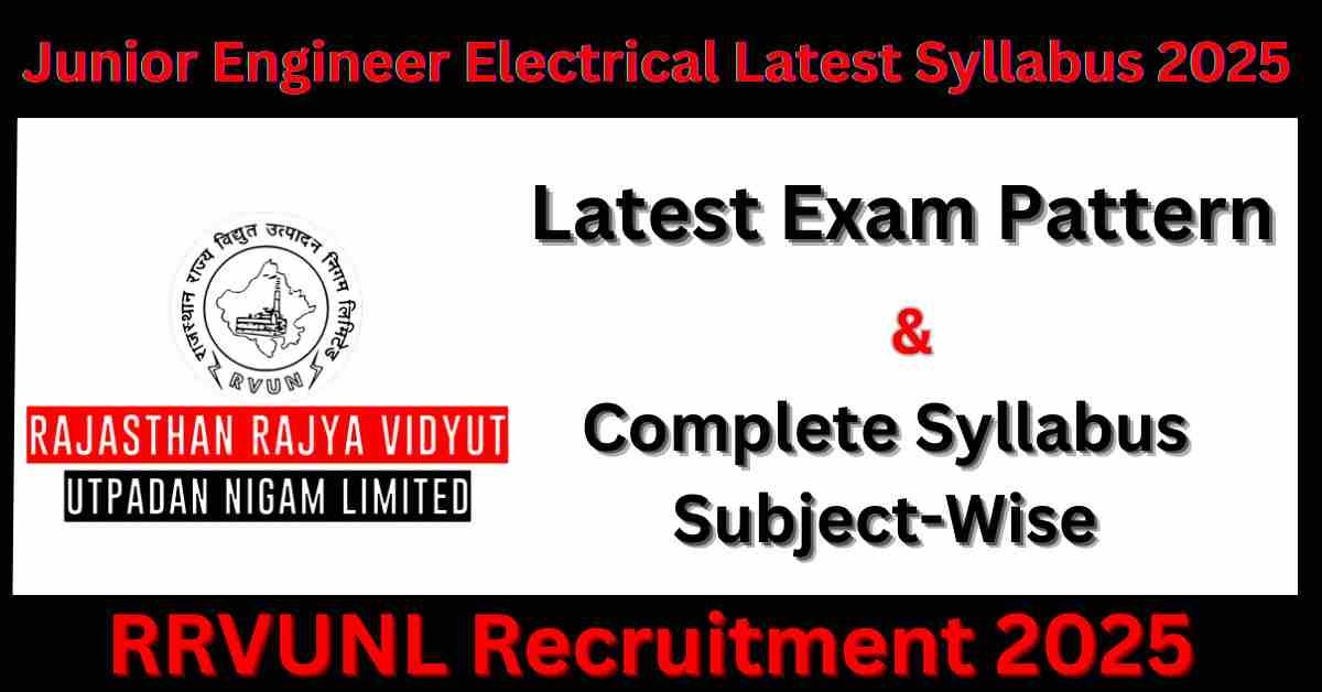 RRVUNL Junior Engineer Electrical Latest Syllabus
